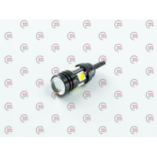 Лампа LED БЦ 12V W5W (W2,1x9,5d) T10 WHITE  4 SMD 5050 +1,5W лінза