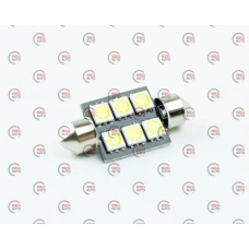 Лампа LED AC 24V T10.5х36 SV8,5 WHITE  6*5050