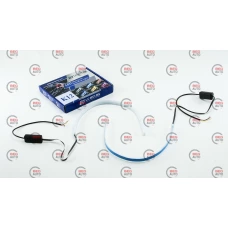 ходовые огни гибкие 45см белый+желтый ( с бегающим поворотником) 12-24V