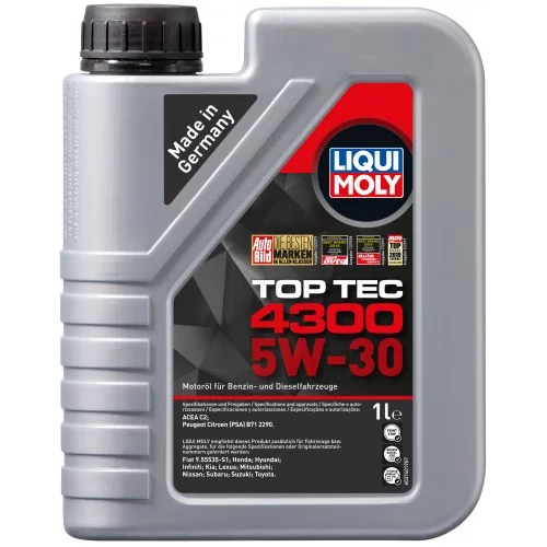 олива Liqui Moly 5W-30 Top Tec 4300 C2 (Peugeot,Citroen) 1л