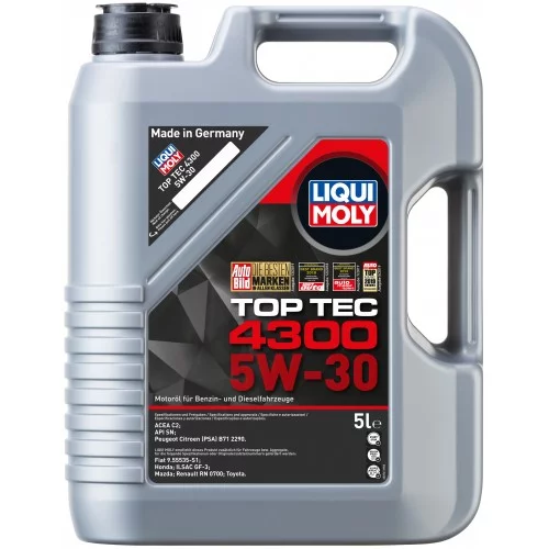 олива Liqui Moly 5W-30 Top Tec 4300 C2 (Peugeot,Citroen) 5л