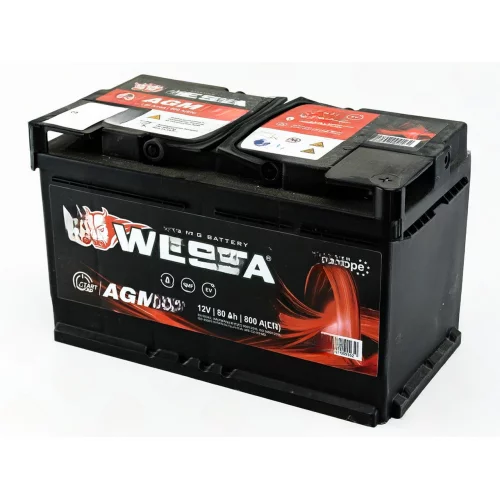 Аккумулятор   Westa  80Ач 800A AGM (Start-Stop) (L4) (0) Евро прав +