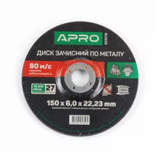 круг зачисний по металу 150 х 6 мм (Apro)