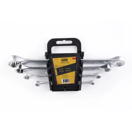 набір ключів накидних (зірка шерифа) Torx E6-E24  4 шт (планшет) CrV satine