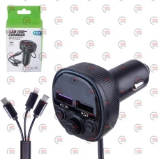 FM модулятор CS1  USB/MP3/12-24В/USB зарядка 3,1А/Bluetooth 5.0/кабель Type C/iPhone/Micro USB