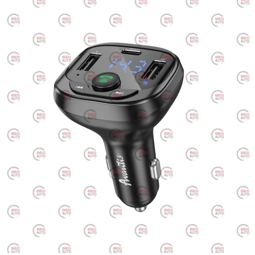 FM модулятор Avantis ACC17  USB/MP3/12-24В/microSD/USB зарядка/Type C/Bluetooth