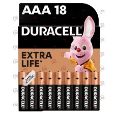 батарейка  AAA  лужна 1.5V мініпальчик Duracell Basic Alkaline 18шт картон  Бельгія