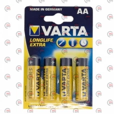 батарейка  AA  лужна 1.5V пальчик Varta Longlife Extra 4шт блістер