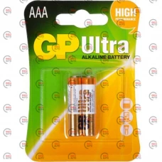 батарейка  AAA  лужна 1.5V мініпальчик GP Ultra  Alkaline 2шт блістер