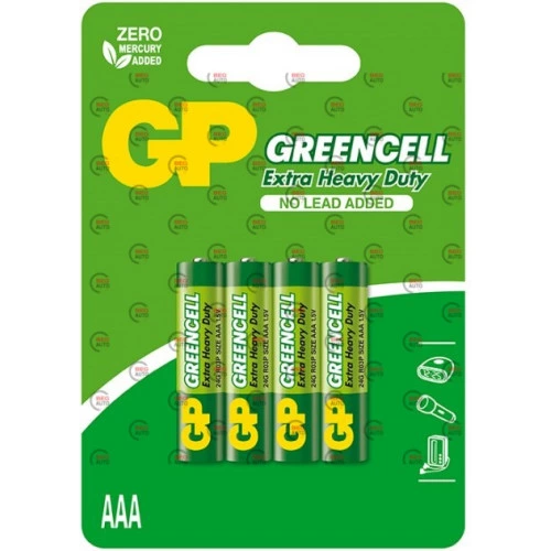 батарейка  AAA  солевая 1.5V минипальчик GP Greencell 4шт  блистер
