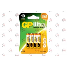 батарейка  AAA  лужна 1.5V мініпальчик GP Ultra Alkaline 4шт бліст.