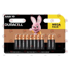батарейка  AAA  лужна 1.5V мініпальчик Duracell Basic Alkaline 10шт картон  Бельгія