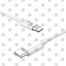 кабель для заряджання Avantis  Type-C - iPhone,  1м, 3.0А білий, круглий силіконове обплет., QC, 20W