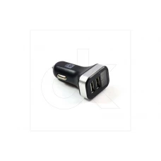 зарядка от прикуривателя Dk  2USB  2.1А прямоугол. черный, LED дисплей, В-метр, А-метр, Евро