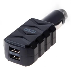 зарядка от прикуривателя Pulso  2USB  2.4А + 2.4А, прямоугол. черный, Евро