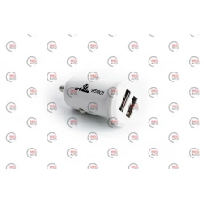 зарядка от прикуривателя 12Atelie  2USB  2.1А, круг белый, Евро  компакт
