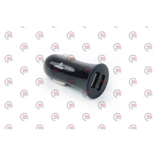 зарядка от прикуривателя 12Atelie  2USB  2.1А, круг черный, Евро