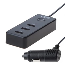 зарядка от прикуривателя Voin  3USB  2.4А + 2х1.0А, провод 1м, Евро