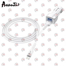 зарядка от прикуривателя Avantis  2USB  2.4А прямоугол. белый + кабель USB -  iPhone Евро