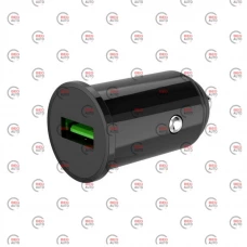 зарядка от прикуривателя Avantis   USB  3.0А круг. черный, QC 3,0  18W Евро