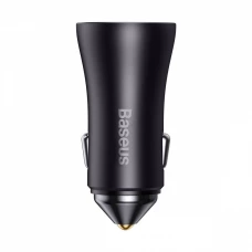 язарядка от прикуривателя Baseus  2USB Type-C PD  3.0А QC (40W) круг серый