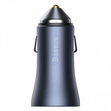 зарядка от прикуривателя Baseus  2USB SCP  5.0А QC 40W серый + кабель USB - Type-C 1м