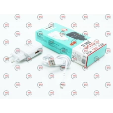 зарядка від мережі 220В на  USB 2.1A + кабель USB -  iPhone, біла