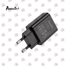 зарядка від мережі 220В на  USB 2.4A чорна