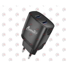 зарядний пристрій від мережі 220В на  2USB 2.4A чорний
