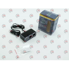 разветвитель прикур. 2 вых.   5А/  60Вт, 2 USB 2.1А, провод 0,75м, Евро