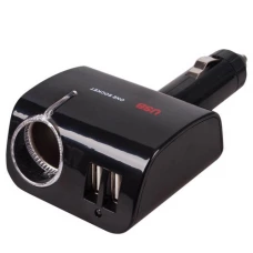 разветвитель прикур. прямой 1 вых.   5А/60Вт, 2 USB 2.1А, Евро/ВАЗ