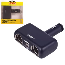 разветвитель прикур. прямой 2 вых. 10А/120Вт, 2 USB 2.4А, Евро/ВАЗ