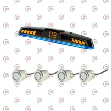 парктронік 4 датчики 18,5 мм Cyclone SJ-4D LED дисплей-шкала/звук. сигнал/сірий