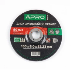 круг зачисний по металу 150 х 6 мм (Apro)