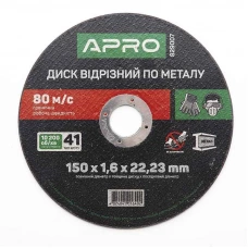 круг відрізний по металу 150 х 1,6 мм Apro