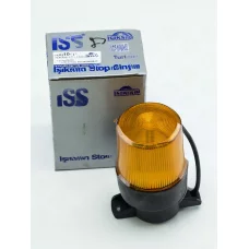 мигалка желтая LED 12/24В  d-75мм, высота 95мм, с креплением на трубу 