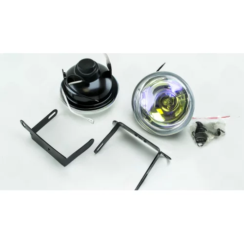противотум. кругл.  d-90мм/H3/12В/55W/радужно-желтая DLLA
