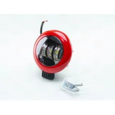 фара додаткова LED  кругла  120х50 (Дм/Ш)/ 30W червона окантовка