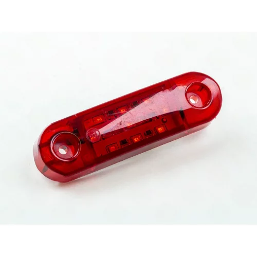 фонарь маркерн. овальный красный  87х25мм 9 LED (12/24v)