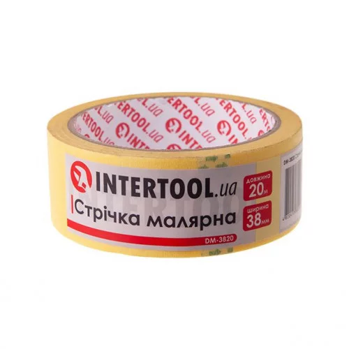 стрічка малярська Intertool 38мм х 20м жовта