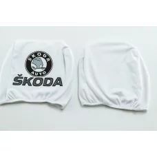 чохли на підголівники білі (2 шт)  SKODA