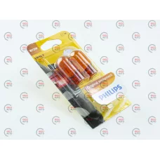 лампа БЦ 12V 21W WX3х16d PHILIPS Orange (пара)