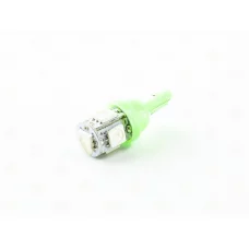 Лампа LED БЦ 12V W5W (W2,1x9,5d) T10 GREEN  5 SMD 5050