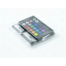 Лампа LED БЦ 12V W5W (W2,1x9,5d) T10 RGB  6 SMD 5050 силікон з пультом