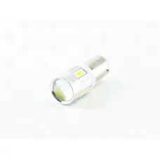 Лампа LED А 24V T4W BA9s WHITE  6 (4+2) SMD 5630 с линзой