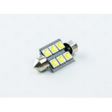 Лампа LED AC 12V T10.5х36 SV8,5 WHITE  6*5050 D1
