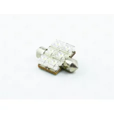 Лампа LED AC 12V T10.5х31 SV8,5 WHITE  6-діодів FLUX