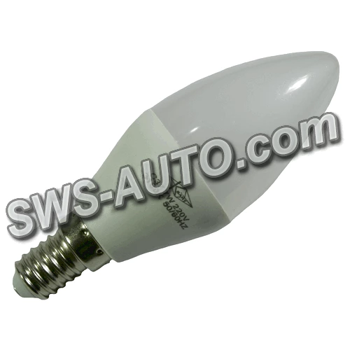 лампа светодиодная 220V E14  7W C37 3000K теплый белый