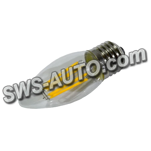 лампа светодиодная 220V E27  6W C35 3000K Filament теплый белый