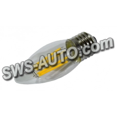 лампа светодиодная 220V E27  6W C35 3000K Filament теплый белый